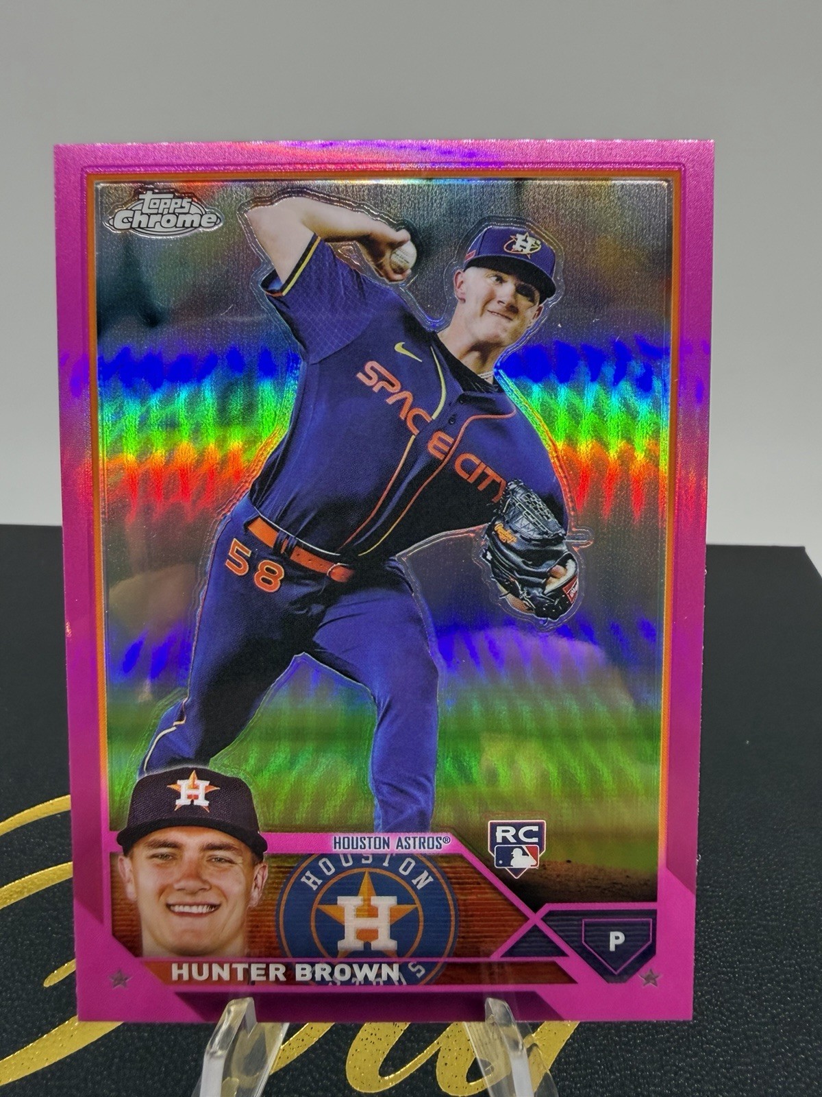 2023 Topps Chrome - Hunter Brown #197 Pink Refractor (RC)