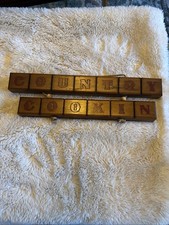 Country Primitive Wood And Red Distressed Home Sweet Home Sign Vintage