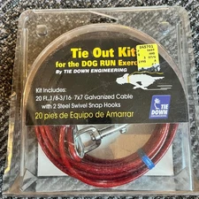 Dog Tie Out Cable 20 Ft cable with Snaps for Large Dogs