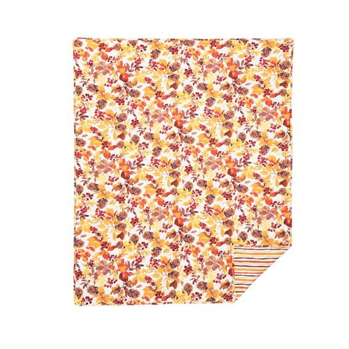 Cordelia Watercolor Leaves 100% Cotton Quilted Accent Throw Blanket 48" x 60" - Picture 1 of 3