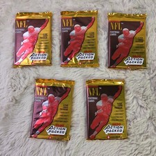 Lot of 5 1995 Action Packed NFL Football Sealed Packs 8 Cards Vintage