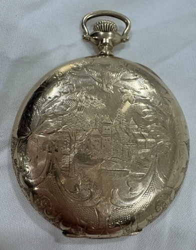 Elgin Antique 1900 Pocket Watch WORKING Keystone Case Ornate Beautiful Well Kept