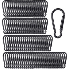 100PCS Small Carabiner Clip Spring Snap Hook Carabiners, 2.36" M6 Aluminum Alloy
