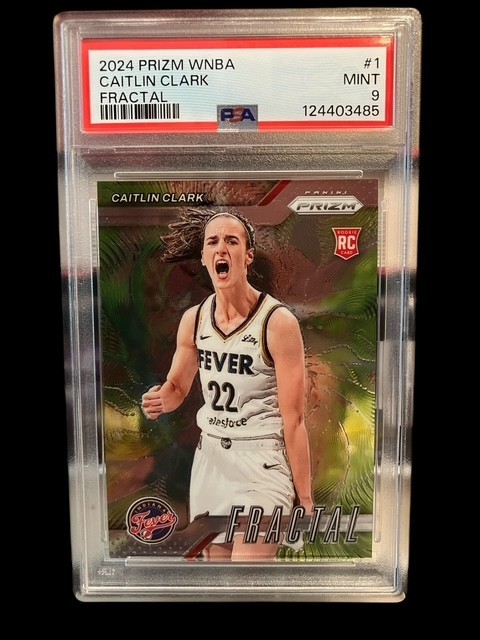 CAITLIN CLARK 2024 Panini Prizm WNBA RC Fractal Rookie Insert PSA 9 FEVER 🔥