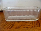 Vintage Federal Glass Rectangular Refrigerator Dish Bottom Ribbed - EUC