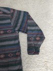 Vintage LL Bean men’s L shirt with gray, green, and red Aztec fluted pattern and button-down front.