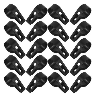  500 Stück schwarze 3/4 Zoll Kunststoff-R-Typ-Kabelclips Klemmensatz