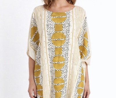 Sseko Designs Pullover Flutter Sleeve Tunic Tribal Artisan Boho Resort 12-14