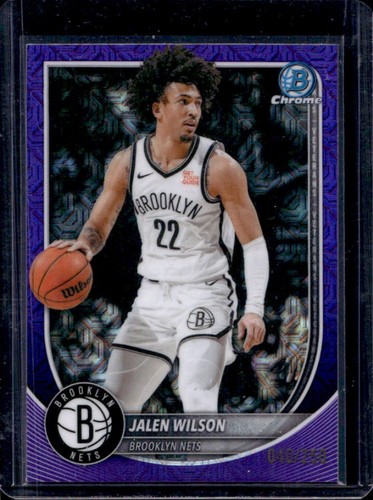 2025-26 Bowman Jalen Wilson Chrome Purple Mojo Refractor #/250 Nets