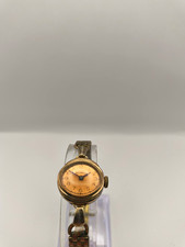 Benrus Women's Dress Gold Tone Bracelet Watch Beige Dial Arabic Numerals Analog