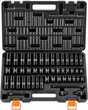 Impact Socket Set, 3/8" Drive, 48-Piece Socket Set, 6-Point Sockets, SAE 5/16"-3