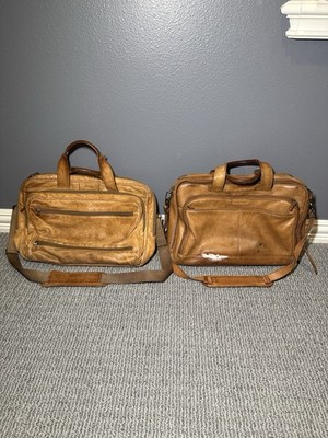 2 Vtg Hartmann Tan Belting Leather Briefcase Messenger Bag Satchel Laptop Cases