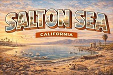 Greetings From SALTON SEA, CALIFORNIA MODERN Postcard A408