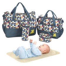 5PCS Diaper Bag Tote Set for Baby Essentials Large Baby Bags for Mom, Water...