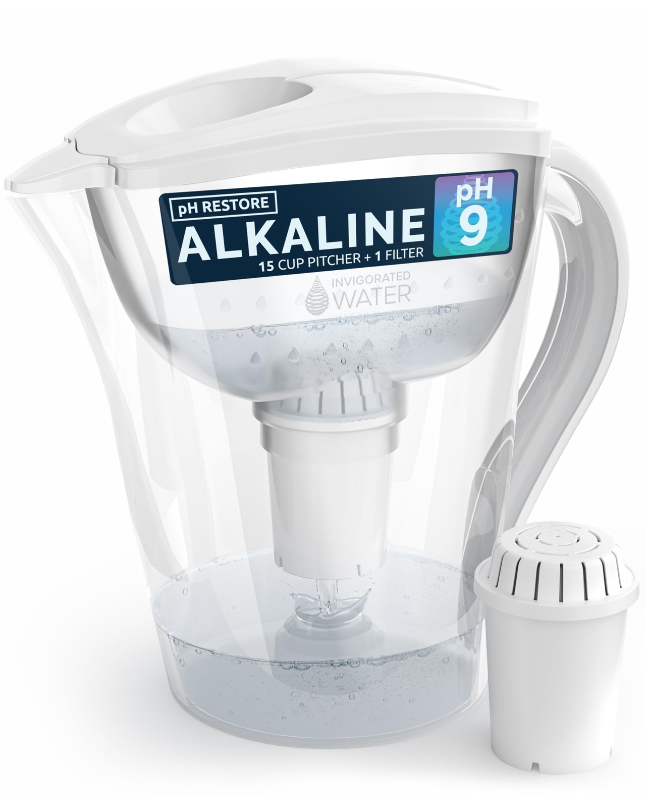 Filter Pitcher with 1 Alkaline Filter&ndash;BPA-Free High pH Pur