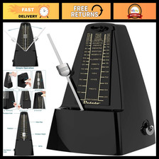 Mechanical Metronome - Loud Sound for Piano, Drum, Violin Guitar - Black