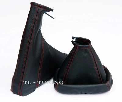 Bolsa de cambio OPEL ASTRA G año 1998 - 2009 + bolsa de freno de mano cuero auténtico / hilo rojo