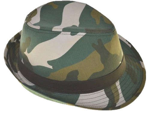 G Cap Men's Camouflage Fedora Hat Olive Green Camo