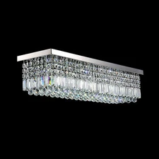 Rectangular Crystal Chandelier Raindrop Ceiling Lamp Flush Mount Light Kitchen