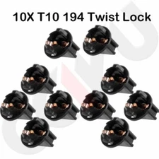 10X Instrument Dash Panel Bulbs Twist Locks T10 194 1/2" Sockets 13mm Diameter