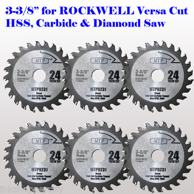 6x 3-3/8-inch Carbide Tip Saw Blade for ROCKWELL VersaCut RK3440K