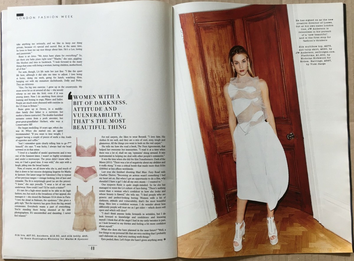 ROSIE HUNTINGTON-WHITELEY in RARE UK Sunday Times STYLE Magazine