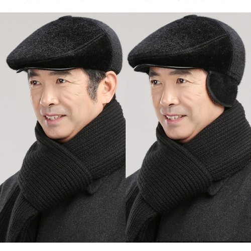 Men Faux Fur Driving Newsboy Hat Golf 
