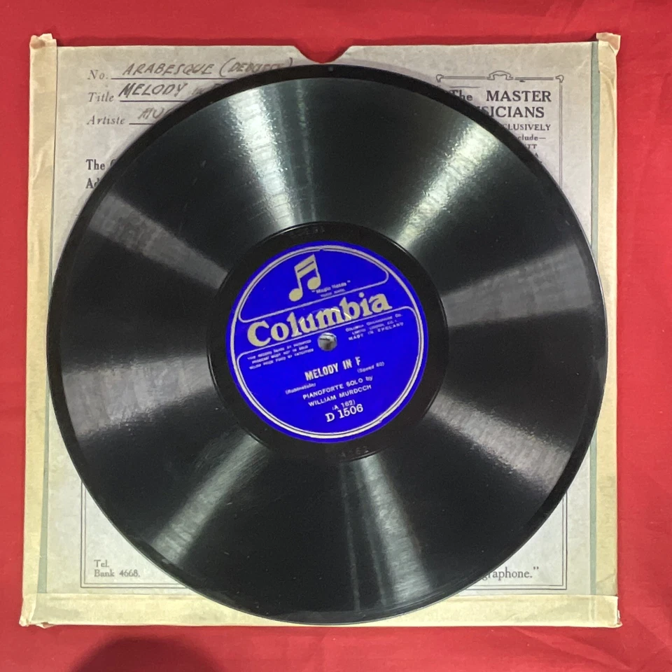 Pianoforte Solo by William Murdoch, 78 RPM Record, Melody in F/Arabesque in E - Image 4 of 4