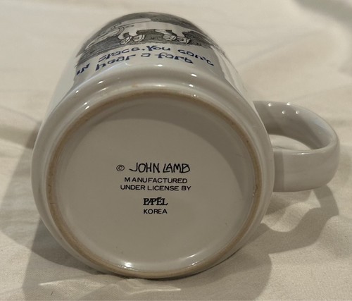 Vintage Papel Funny Dog Coffee Mug John Lamb In Space, you can't hear a Fart - Picture 2 of 4