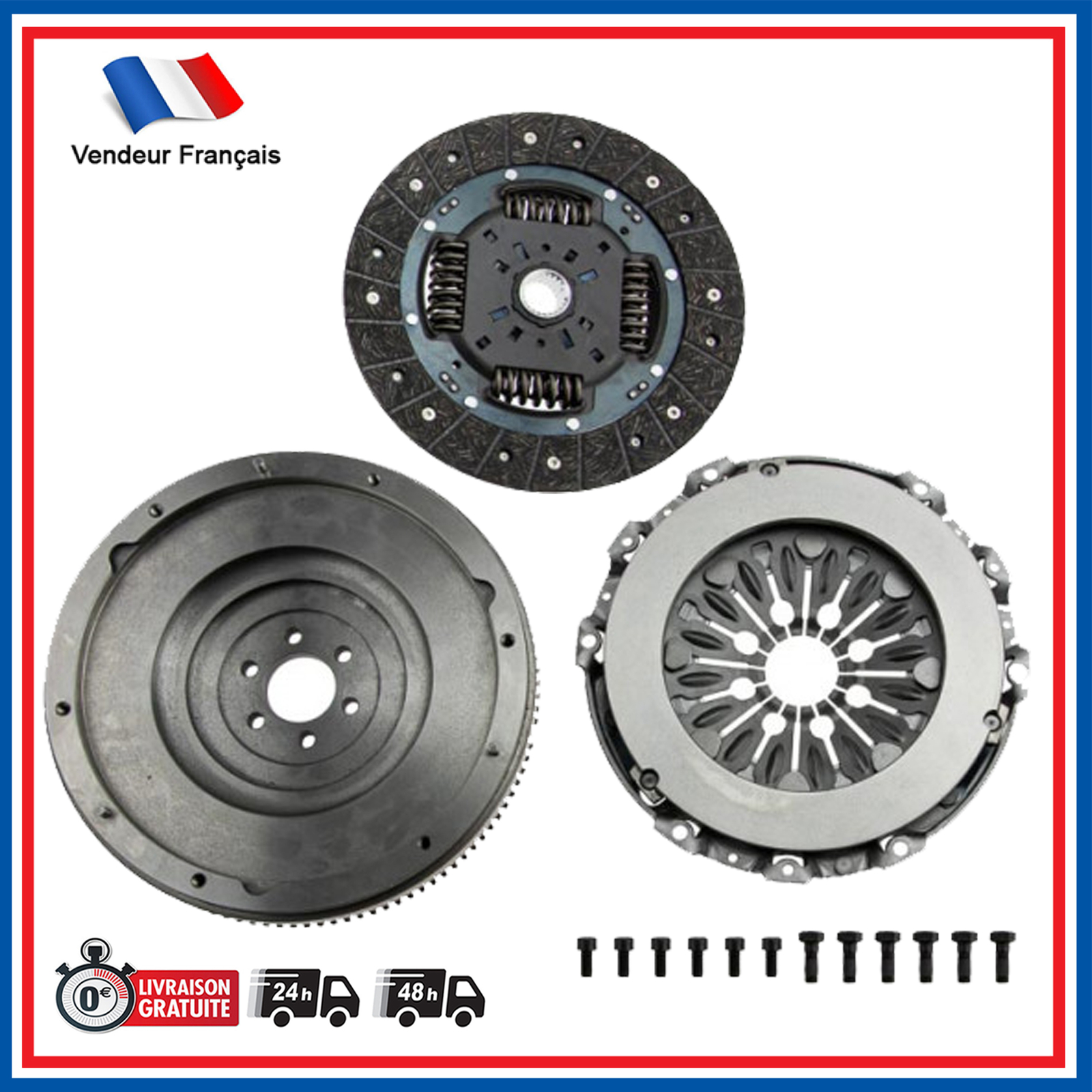 Kit Embrayage avec Volant Moteur Rigide pour Ford Focus 1.6 TDCi 90 110