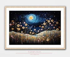 Gustav Klimt Inspired Art Print Wall Art Nouveau Home Decor Posters Mural Moon
