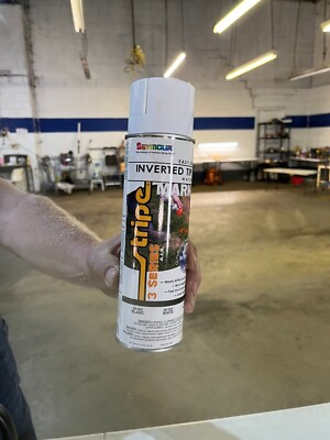 Quick Drying White Stripe Marker with Inverted Tip   12 cans -16 Fl Oz