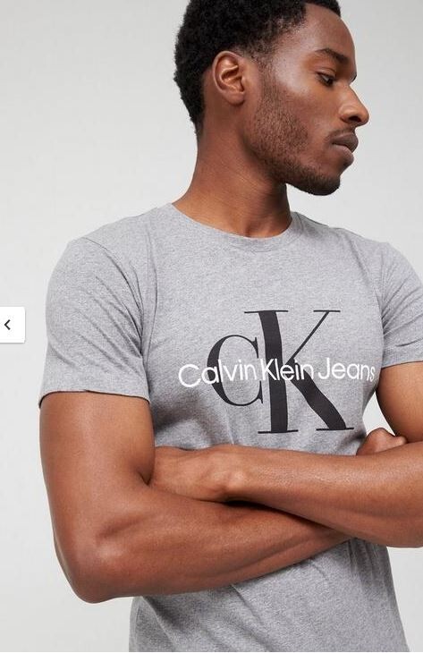 Calvin Klein Jeans Monogram Logo T-Shirt Grey UK L RRP £45 LN044 EE 05 image 4