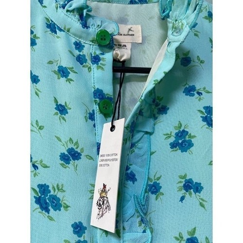NWT Bijou Sauvage Clothier Girls Blue Floral Dress size 14 - Picture 3 of 9