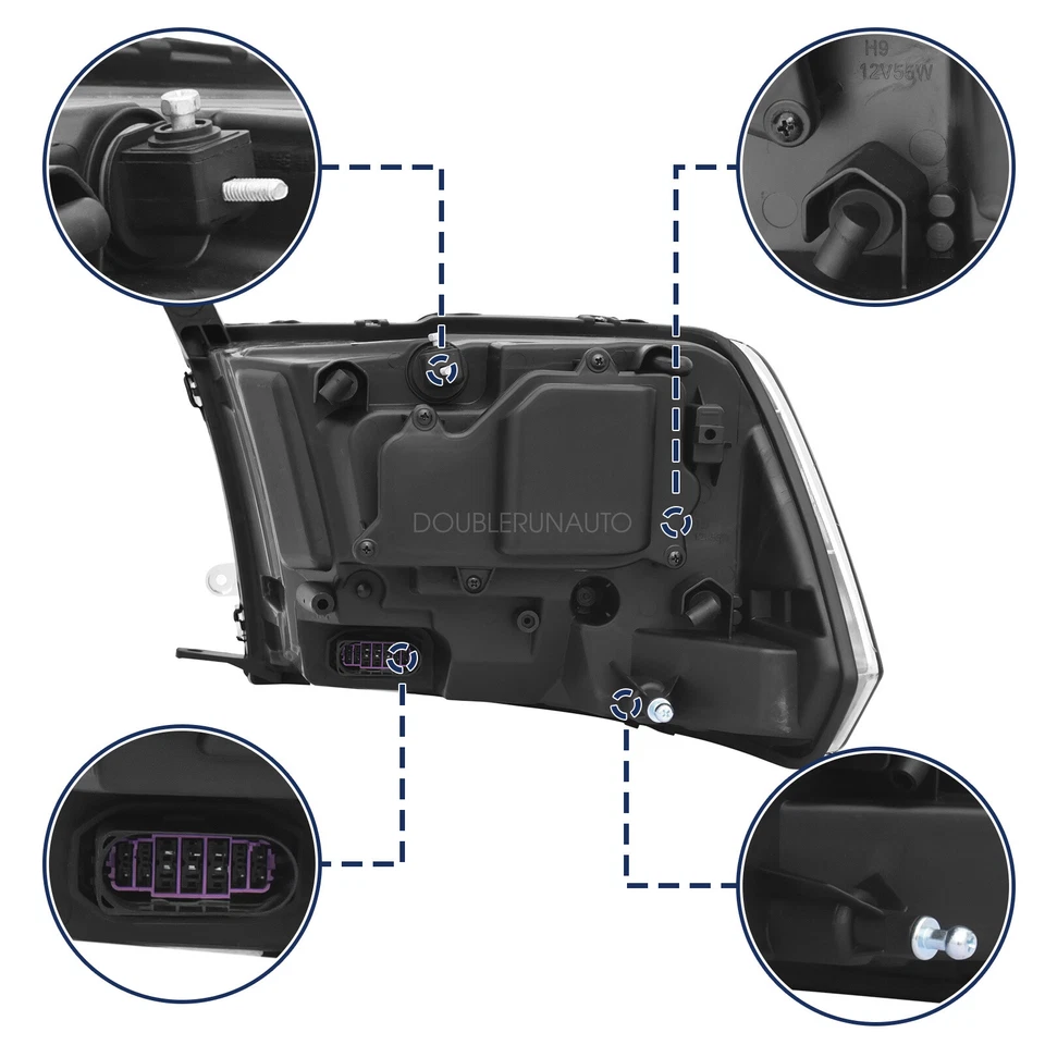 For 2013-2018 Dodge Ram 1500 2500 3500 Black Projector Headlights w/ LED DRL - Imagem 4 de 4