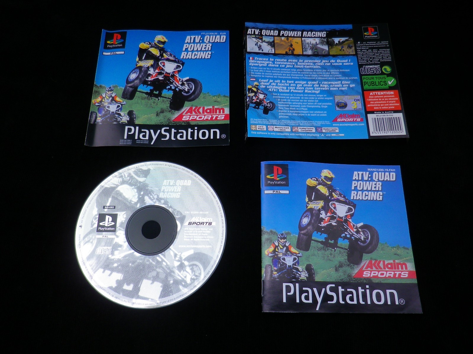 ATV : QUAD POWER RACING : JEU PLAYSTATION PS1 PS2 Acclaim COMPLET boîtier cassé