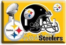 PITTSBURGH STEELERS FOOTBALL TEAM LIGHT SWITCH OUTLET WALL PLATE SPORT ART DECOR