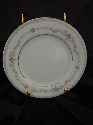  Noritake Fairmont Bread Plate 6102 Pink Roses Platinum Trim Vintage. Lovely