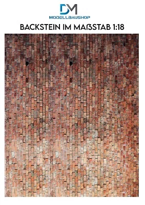 MARKENLOS Backsteinwand Mauer Decal Diorama Modellbau 1:18
