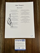 Noah Thompson Country Singer Signed Autograph ‘Make You Rich’ Lyrics Sheet ACOA