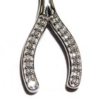 New 925 sterling silver .06ct SI1 H diamond Wishbone pendant necklace 1.9g 18" — photo 2