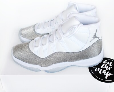 Nike Air Jordan 11 White Metallic Silver Glitter W UK 6,5 US7,5 9 AR0715-100 Neu