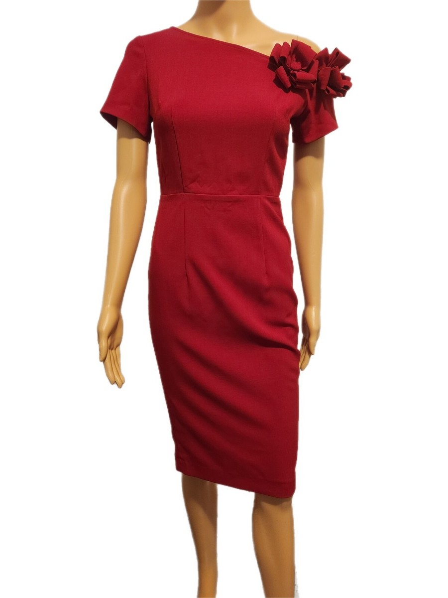 Orchid Red Knee Length Off-shoulder Dress Sz S | eBay