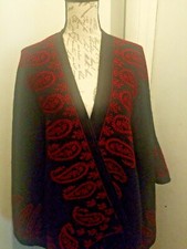 CROFT  BARROW NEW Decorated Reversible Poncho for Women One Size