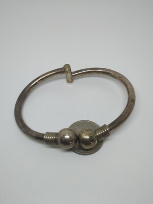 アクセサリー Vintage Mexican Silver Dome Bangle 925 Vintage Taxco Sterling Silver Dome Bangle Bracelet, Mexican