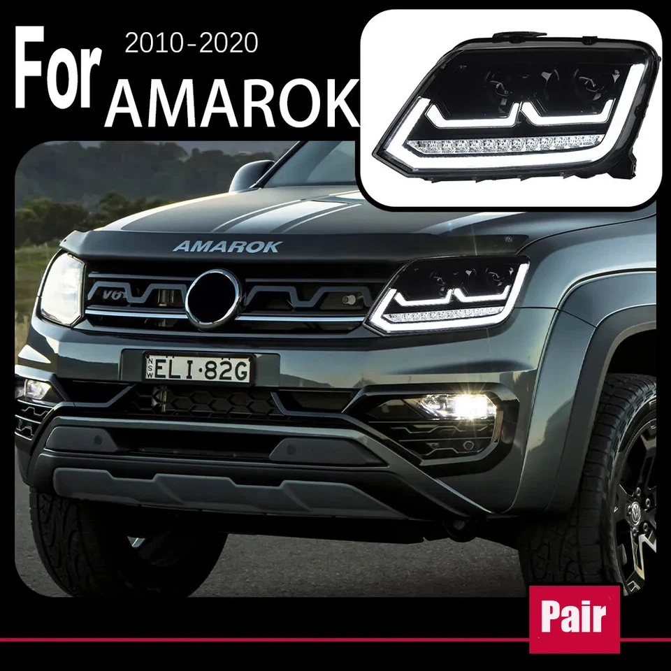 Para VW AMAROK 2010-2022 Proyector DRL Faros LED Lámpara de señal de giro secuencial Foto 2 de 4