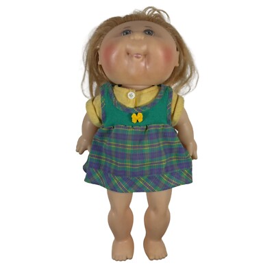 Vintage 1988 Mattel Cabbage Patch Kid CK 47 Plaid Dress Signed Xavier Roberts