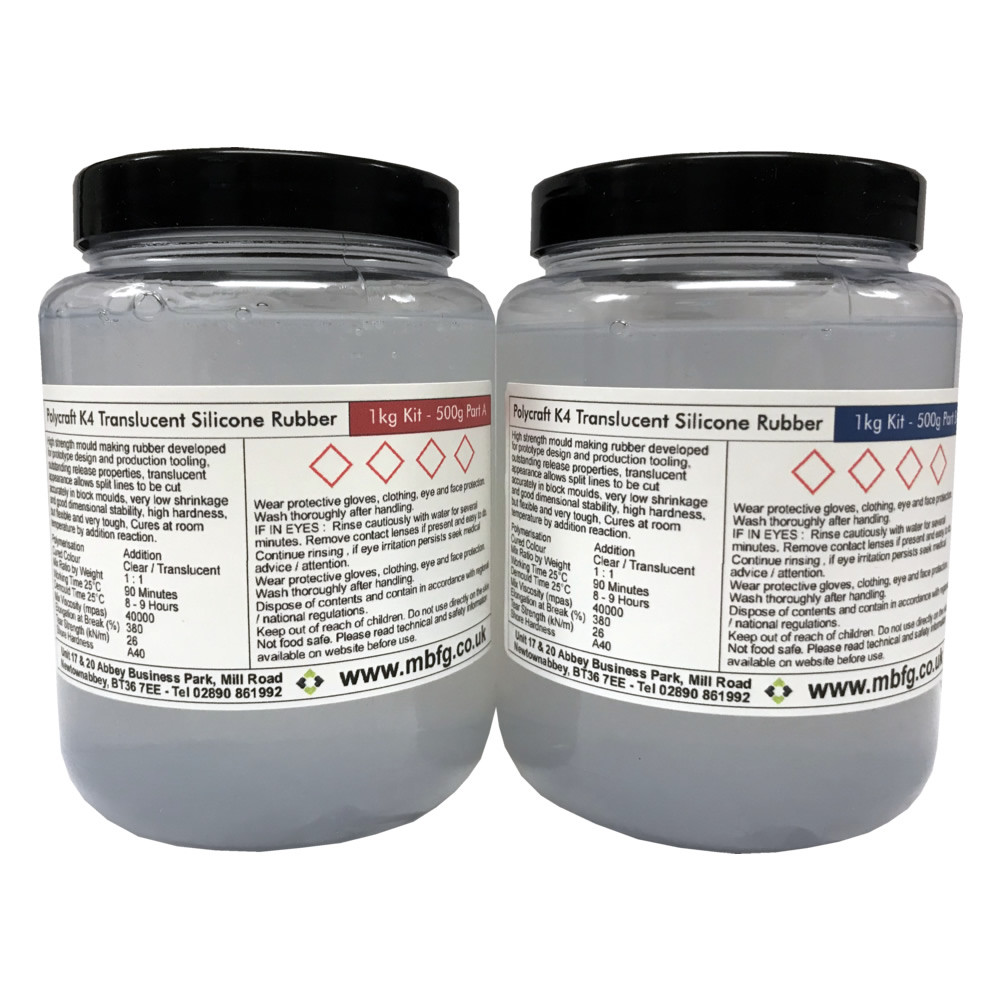 Polycraft K4 Translucent Addition Cure Silicone Shore A40 - 1kg Kit