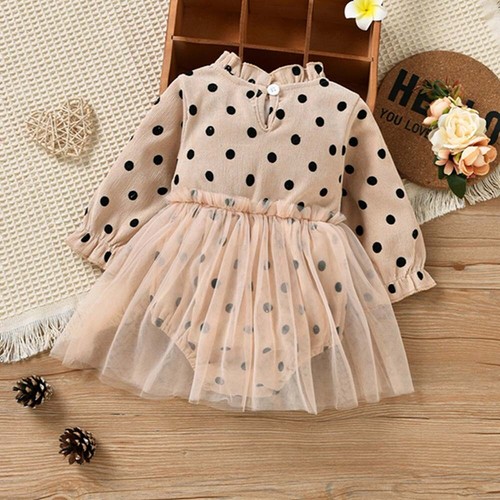 Newborn Baby Girls Bodysuit Romper Dress Spring Tulle Party Costume Infant Set - Picture 5 of 9