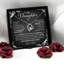 To My Daughter Necklace Gift From Dad, Daughter Necklace, Gift For Daughter